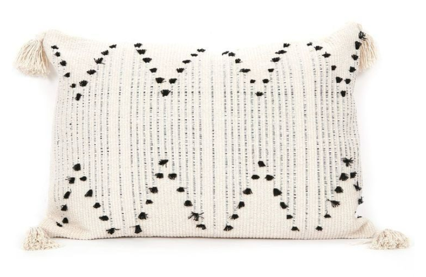 Cojín Marina Negro y Natural 50 x 35 cm