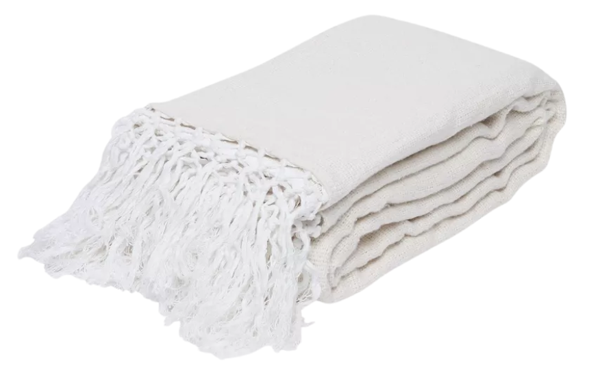 Plain Coverlet with Natural Cross Finish KING