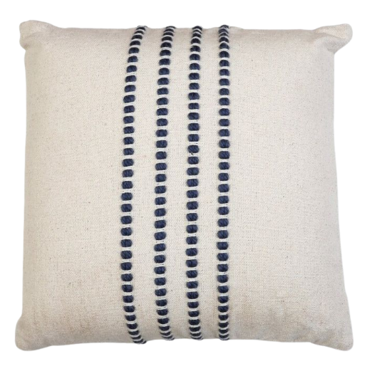 Rou Cushion Blue and Natural 50 cm X 50 cm