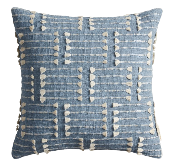 Indian Cushion Blue and Natural 50 cm X 50 cm