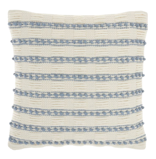 Cloudy Cushion L Blue and Natural 50 cm X 50 cm