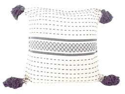 Carmen Cushion Grey and Natural 50 cm X 50 cm