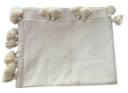 Plain Natural Coverlet With Borlas IND