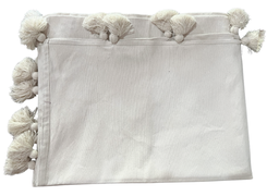 Cobertor Liso Con Borlas Natural MAT-QZ