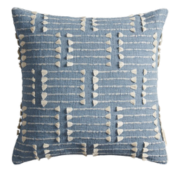 Indian Cushion Blue and Natural 50 cm X 50 cm