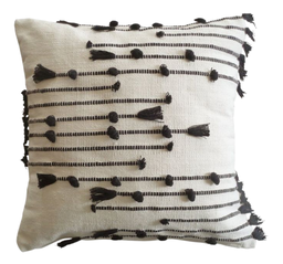 Vento Cushion Black and Natural 50 cm X 50 cm