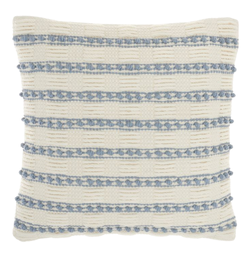 Cloudy Cushion L Blue and Natural 50 cm X 50 cm