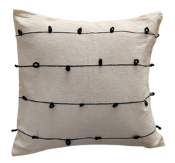 Dotto Cushion Black and Natural 50 cm X 50 cm