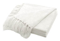 Plain Coverlet With Natural Fringe MAT-QZ